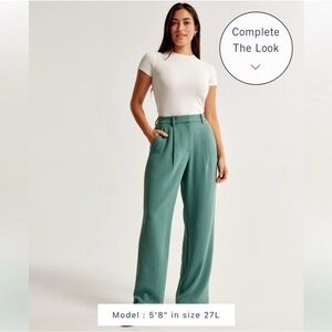 Abercrombie Harper Crepe pant in green